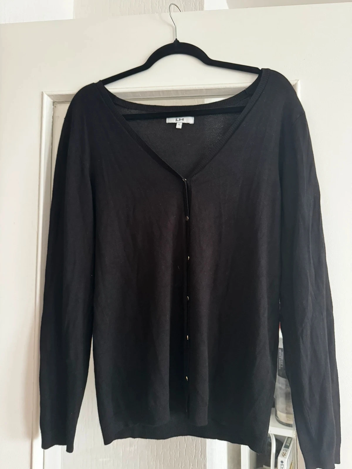 Gilet noir à boutons dorés – La Halle – taille l en très bon état